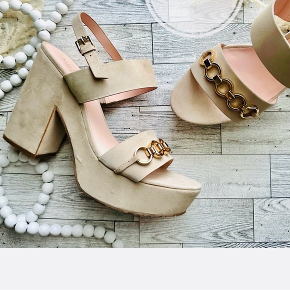 NEW KATE SPADE Rashida Platform Suede Heels - Picture 2 of 7
